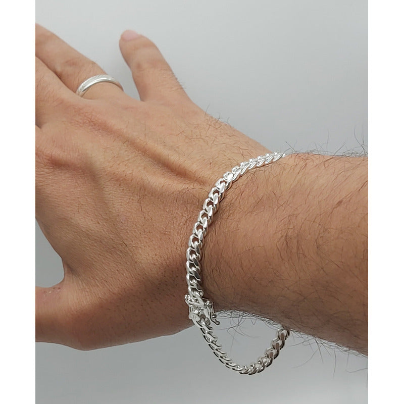 PULSERA HOMBRE PLATA 925 BROCHE CAJON CUBANA