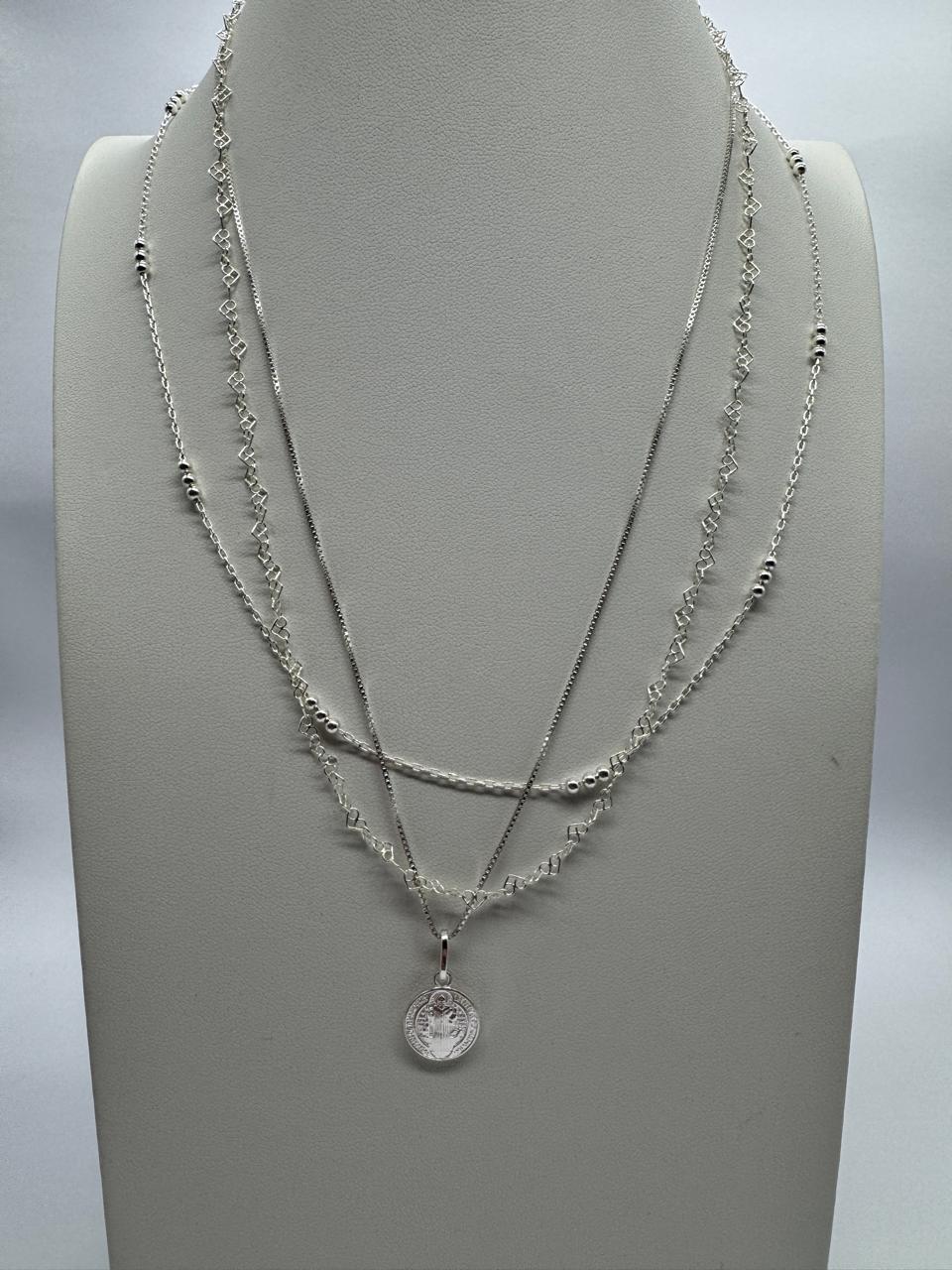 LOTE DE TRES COLLARES MUJER 50CM L10