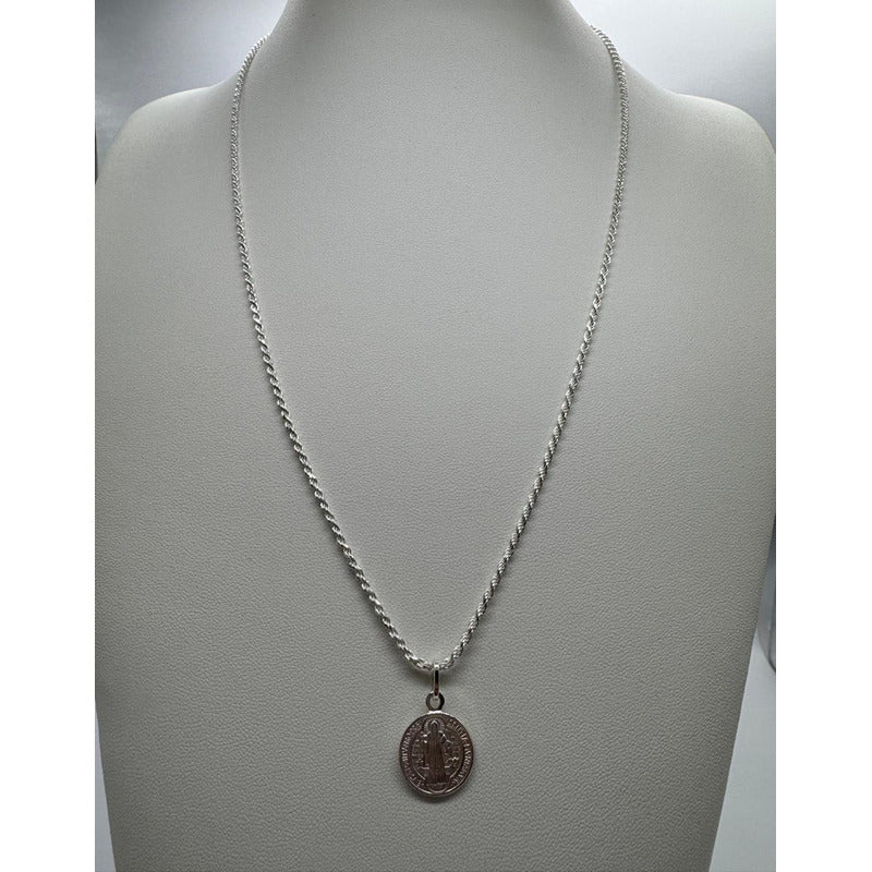 COLGANTE SAN BENITO CON CADENA 60CM HOMBRE