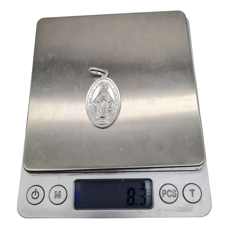 Colgante Virgen Del Rayo Plata Italiana 925
