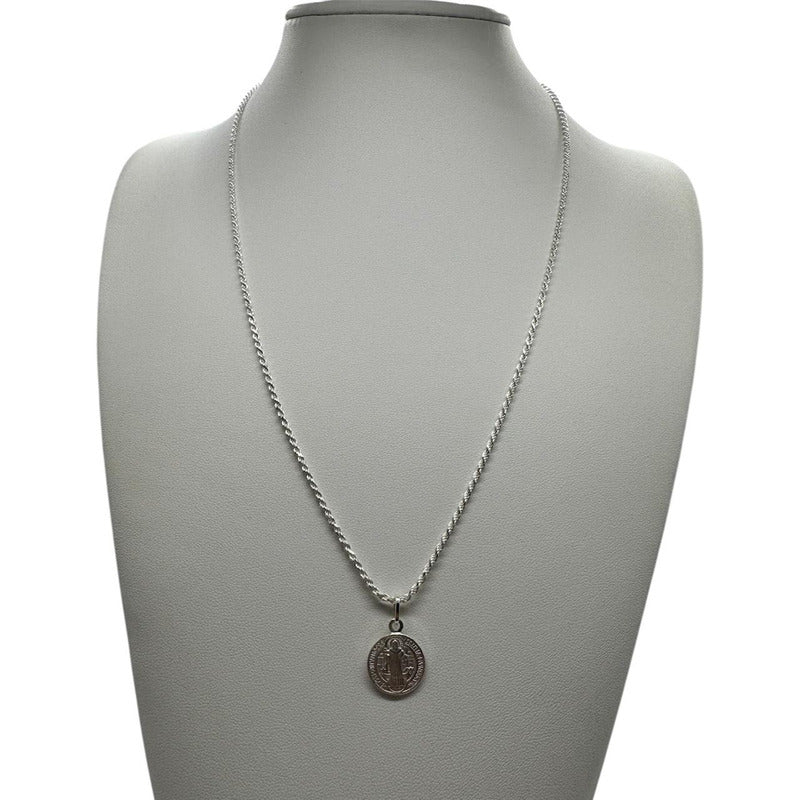 COLGANTE SAN BENITO CON CADENA 60CM HOMBRE