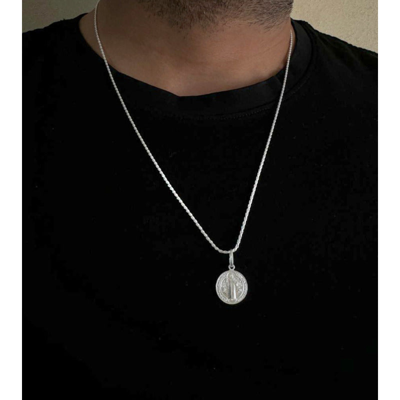 COLGANTE SAN BENITO CON CADENA 60CM HOMBRE
