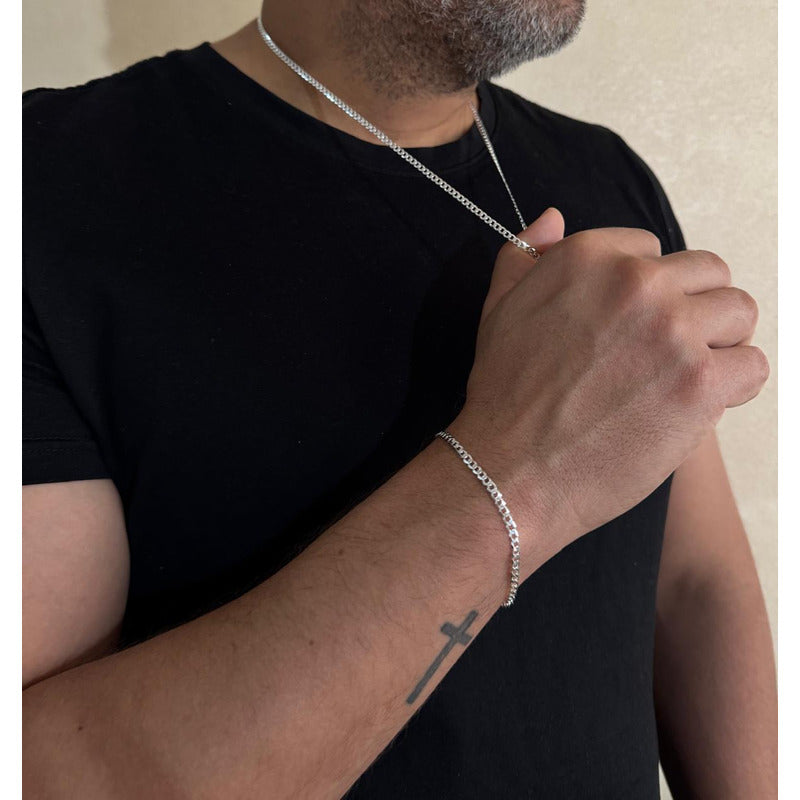 SET DE PULSERA Y CADENA HOMBRE 925