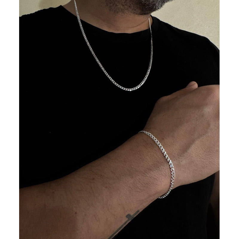 PULSERA Y CADENA PARA HOMBRE DE PLATA 925