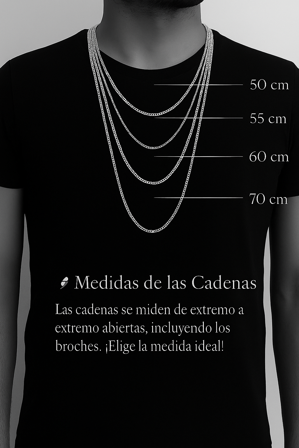 CADENA DOBLE GRUMET 50CMX3,8MM