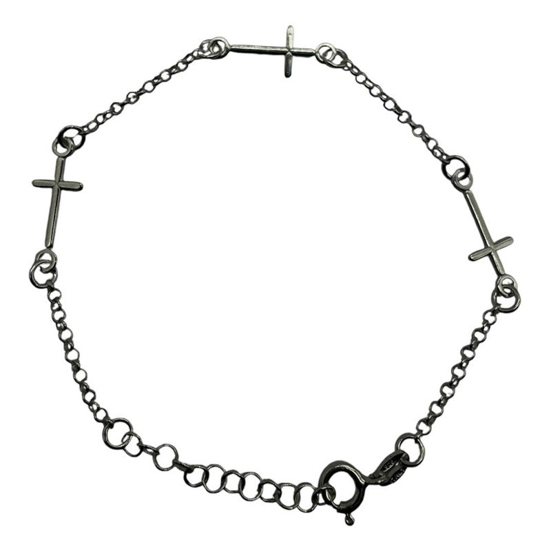 Pulsera Mujer 3 Cruces Plata 925 - Con Regulador