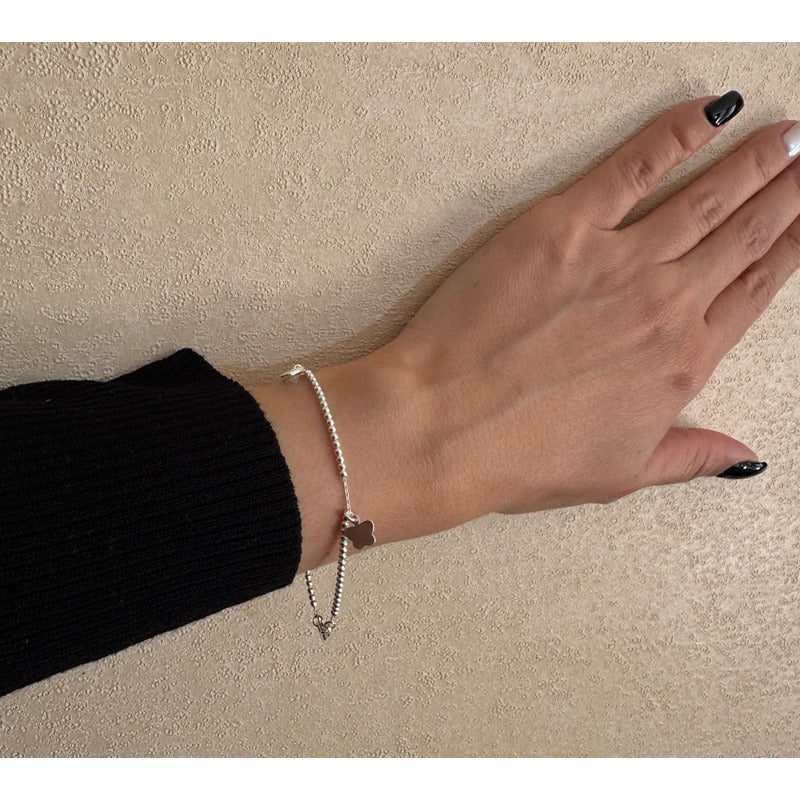 Pulsera Mujer Plata Italiana 925 - Trebol De La Buena Suerte