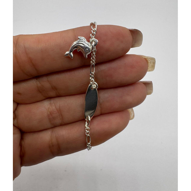 Piocha Pulsera Guagua/niño/niña Plata Italiana 925 - Delfin