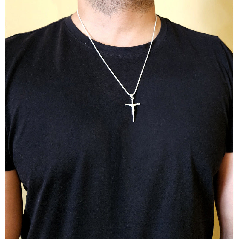 COLGANTE CRUZ CON CADENA 60 CM HOMBRE