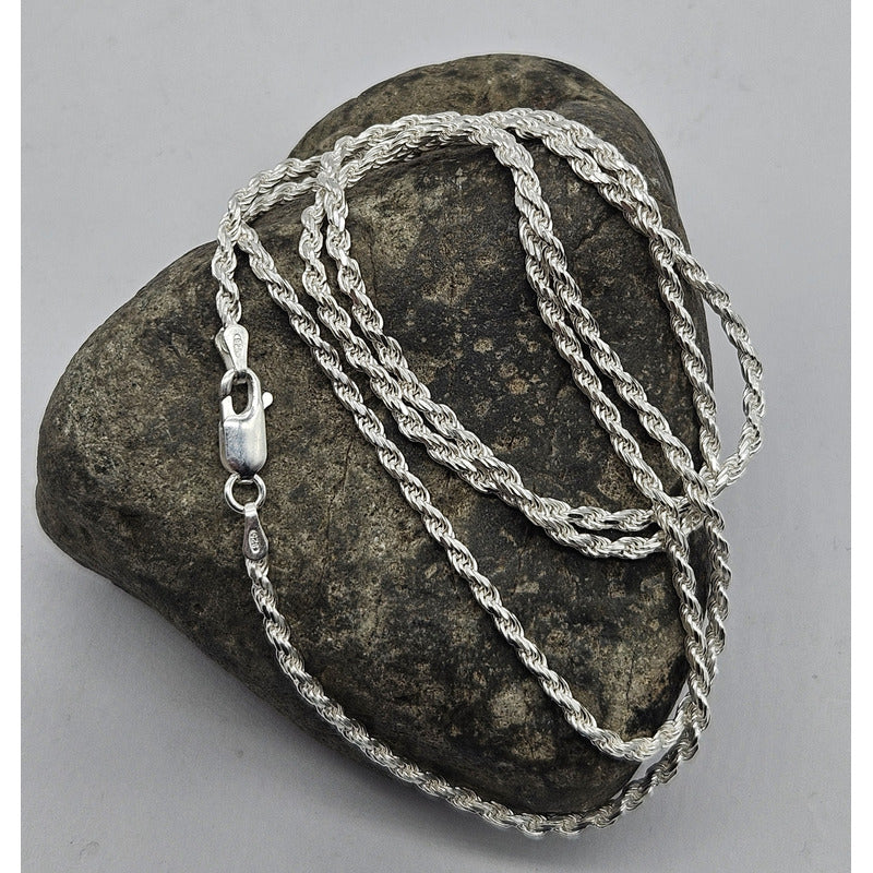Cadena Turbillon Hombre Plata Italiana 925 - Larga 70 Cm