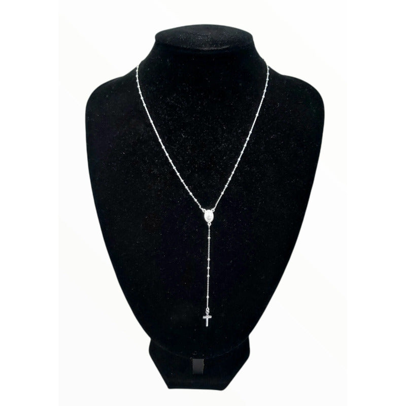 Rosario Plata Fina Mujer 40 Cm Italiana 925 Collar