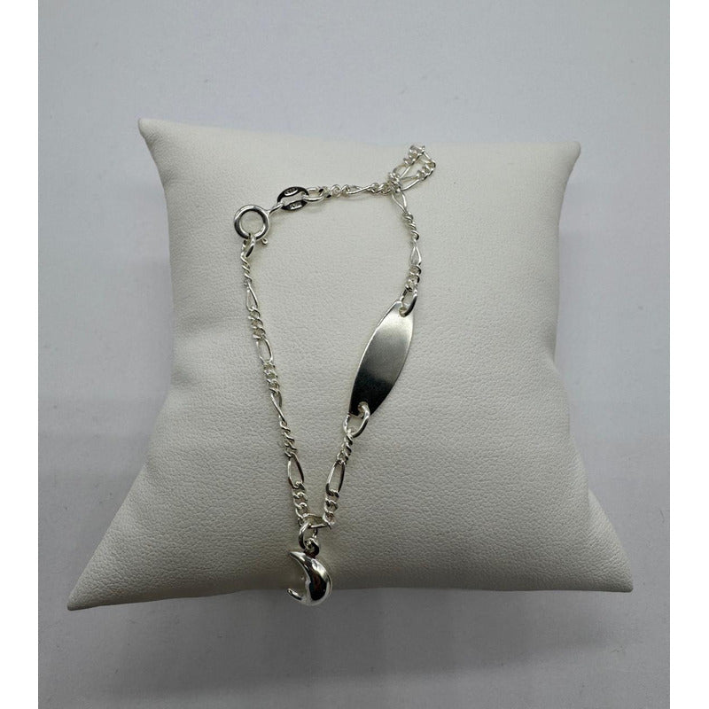 Pulsera Piocha Guagua/niño/niña Plata Italiana 925 - Luna
