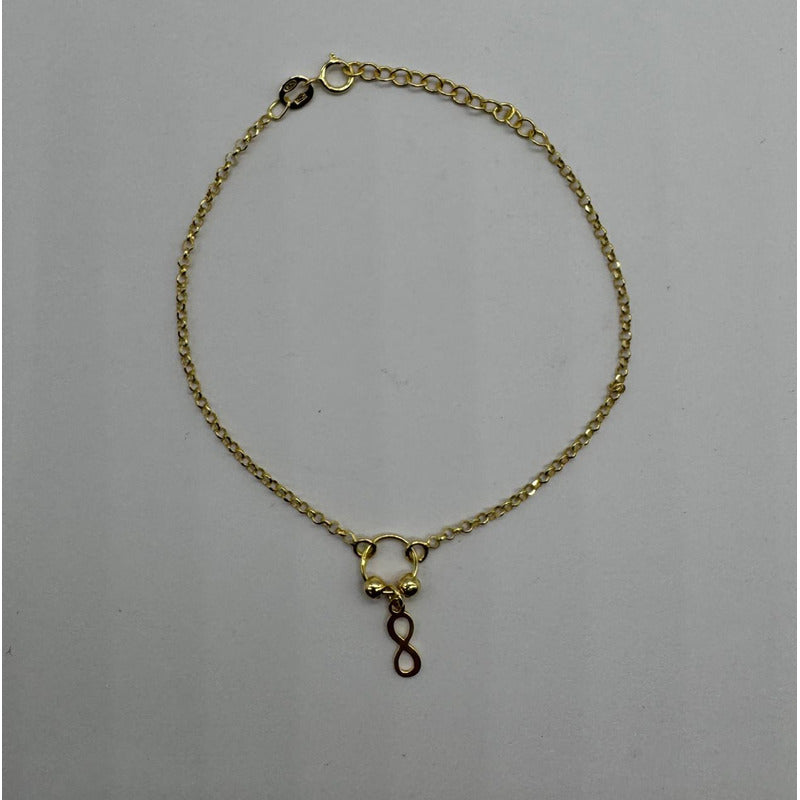 Pulsera Infinito Plata Italiana 925 Con Baño De Oro 18k