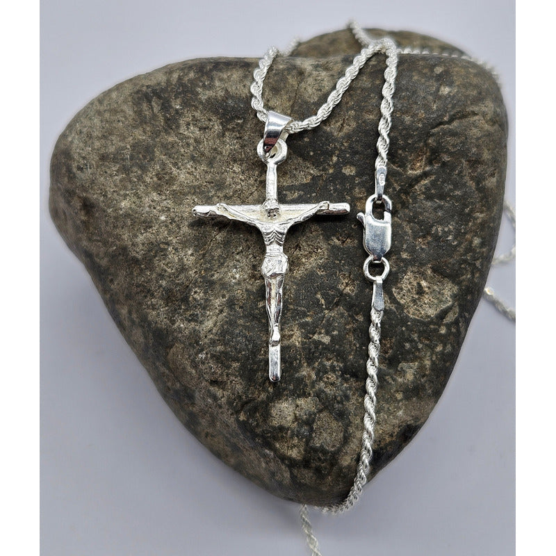 COLGANTE CRUZ CON CADENA 60 CM HOMBRE