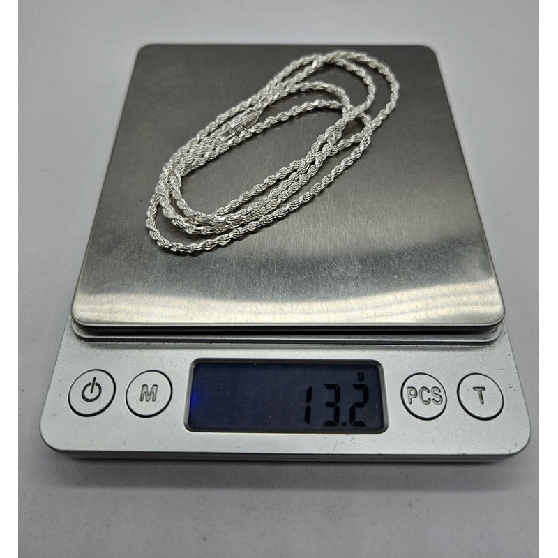 Cadena Turbillon Hombre Plata Italiana 925 - Larga 70 Cm