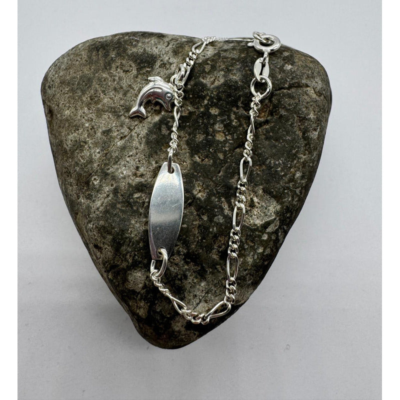 Piocha Pulsera Guagua/niño/niña Plata Italiana 925 - Delfin