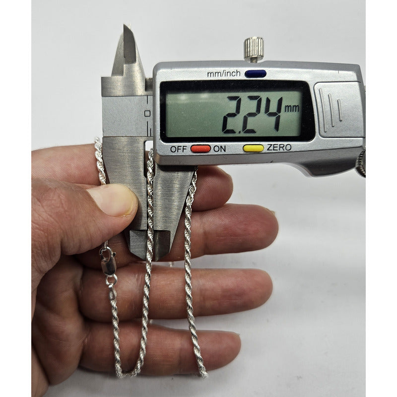 Cadena Turbillon Hombre Plata Italiana 925 - Larga 70 Cm