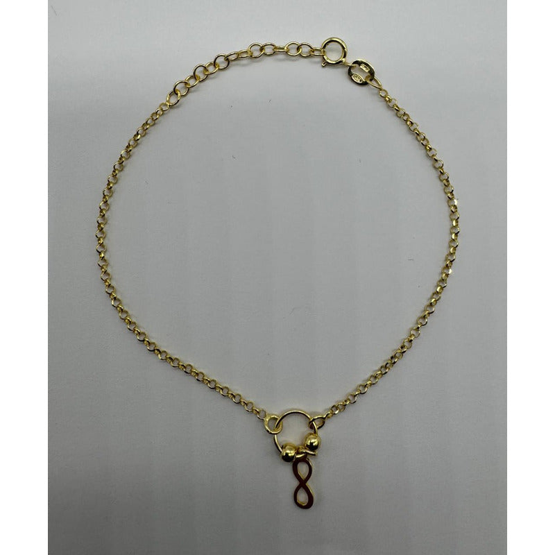 Pulsera Infinito Plata Italiana 925 Con Baño De Oro 18k
