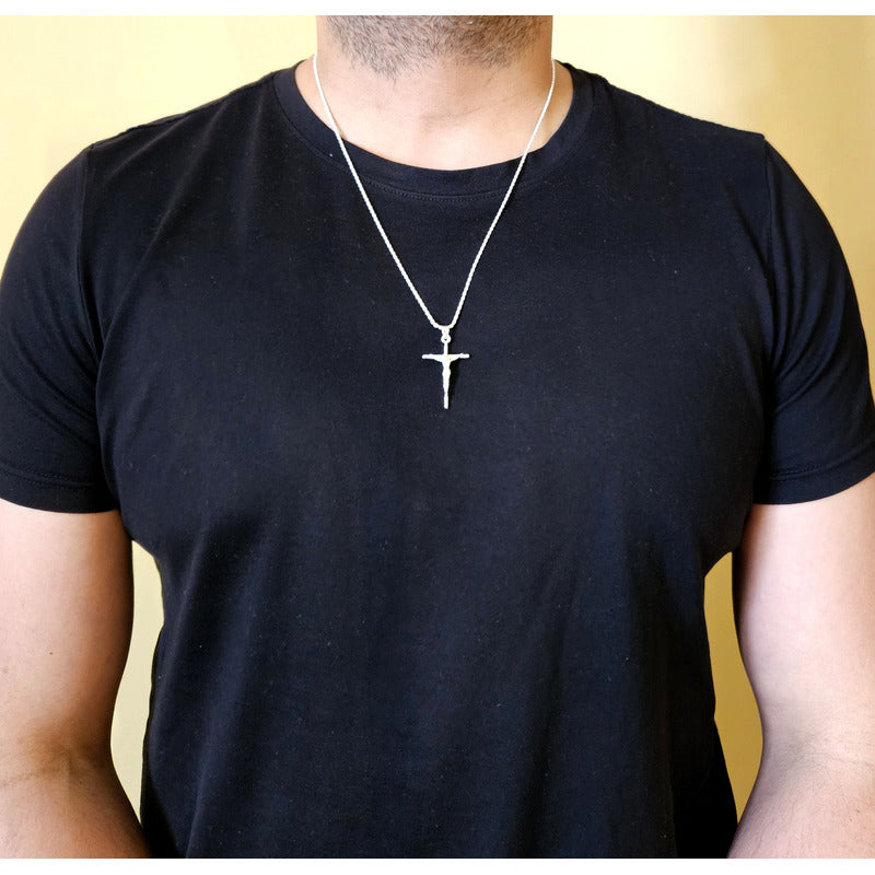 COLGANTE CRUZ CON CADENA 60 CM HOMBRE