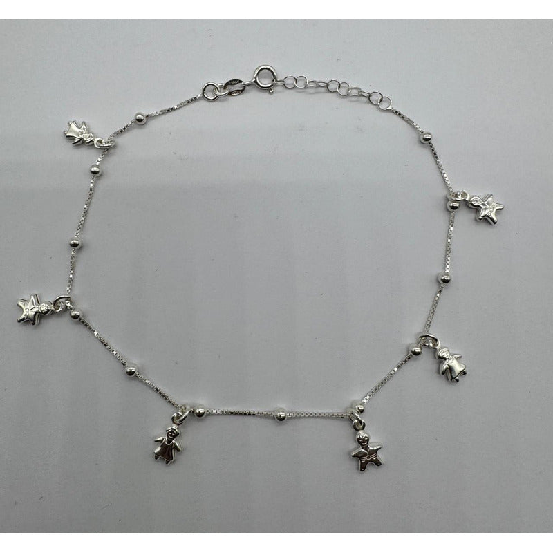 TOBILLERA MUJER PLATA ITALIANA 925 24CM - 27CM