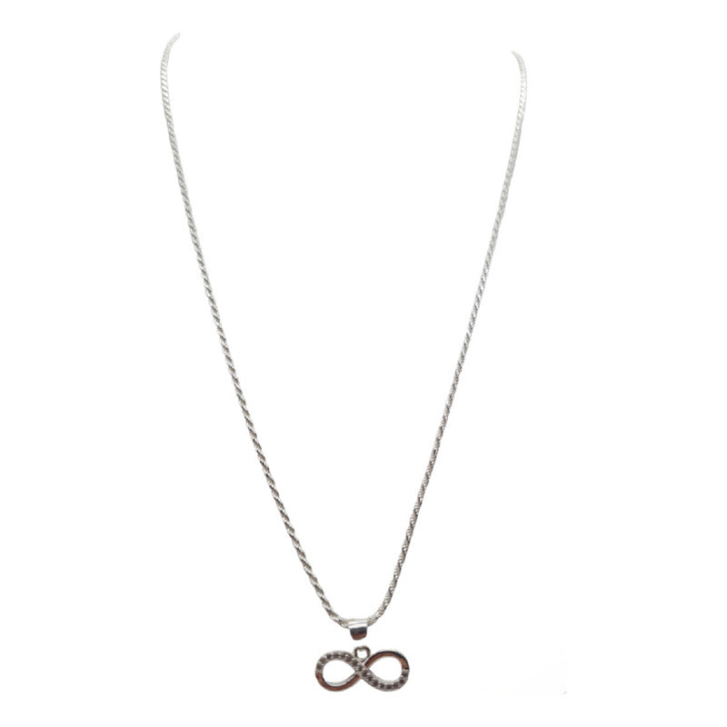 Colgante Infinito Con Cadena Plata Italiana 925 - Mujer