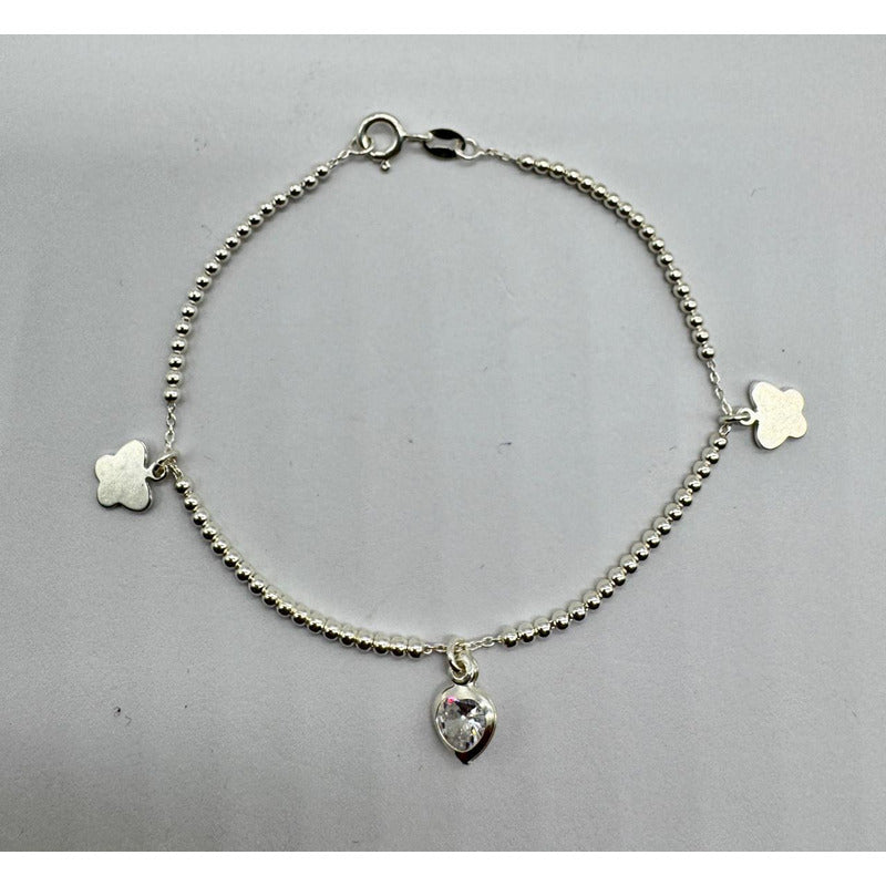Pulsera Mujer Plata Italiana 925 - Trebol De La Buena Suerte