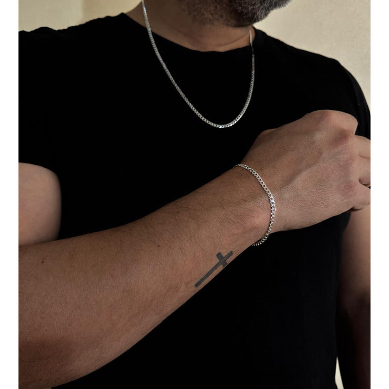 CONJUNTO DE CADENA Y PULSERA PARA HOMBRE