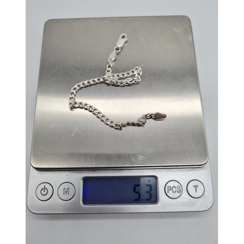 Pulsera plata italiana 925 estilo grumet, joya premium para hombre.