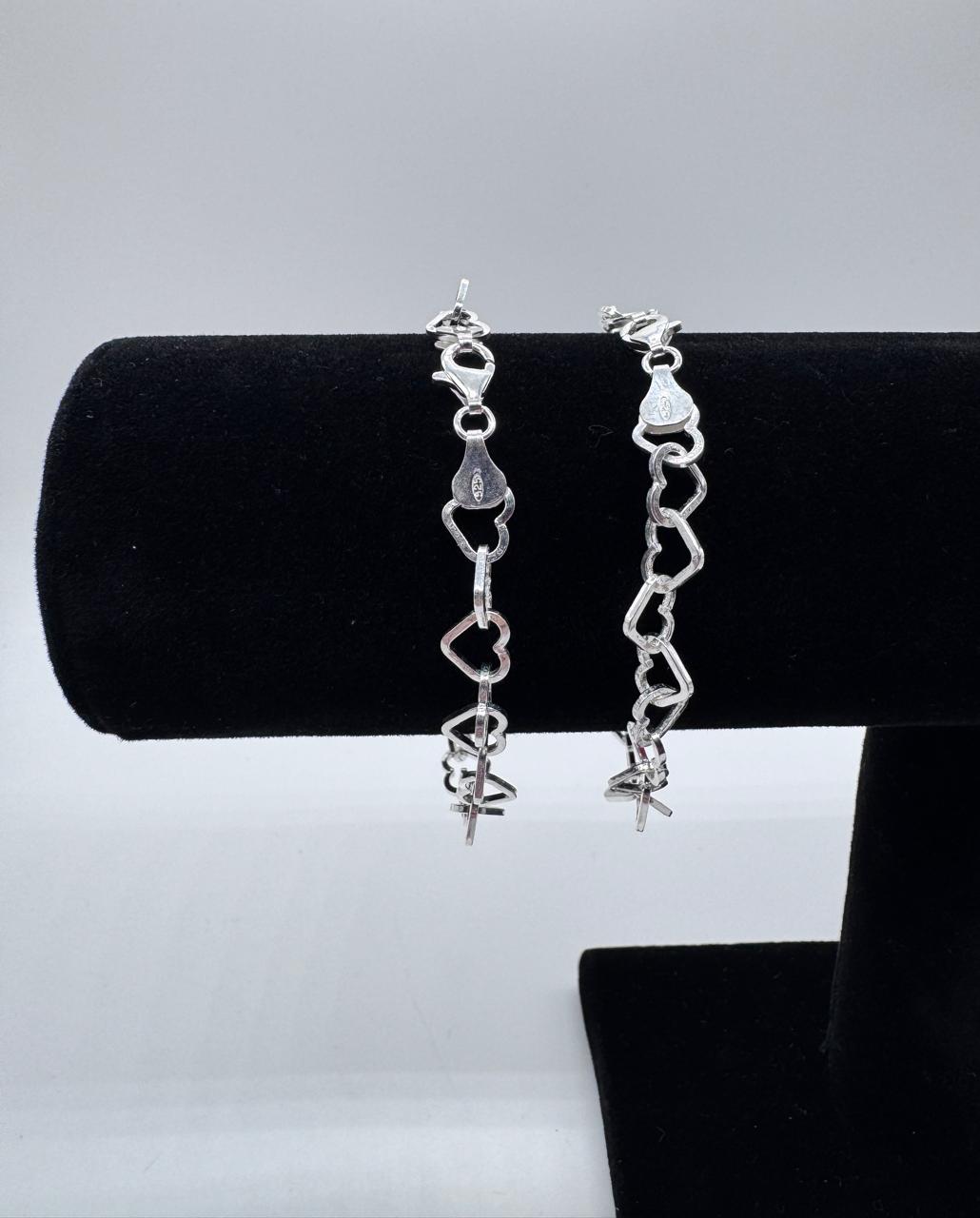 PACK 2 PULSERAS CORAZONES MUJER PLATA ITALIANA 925