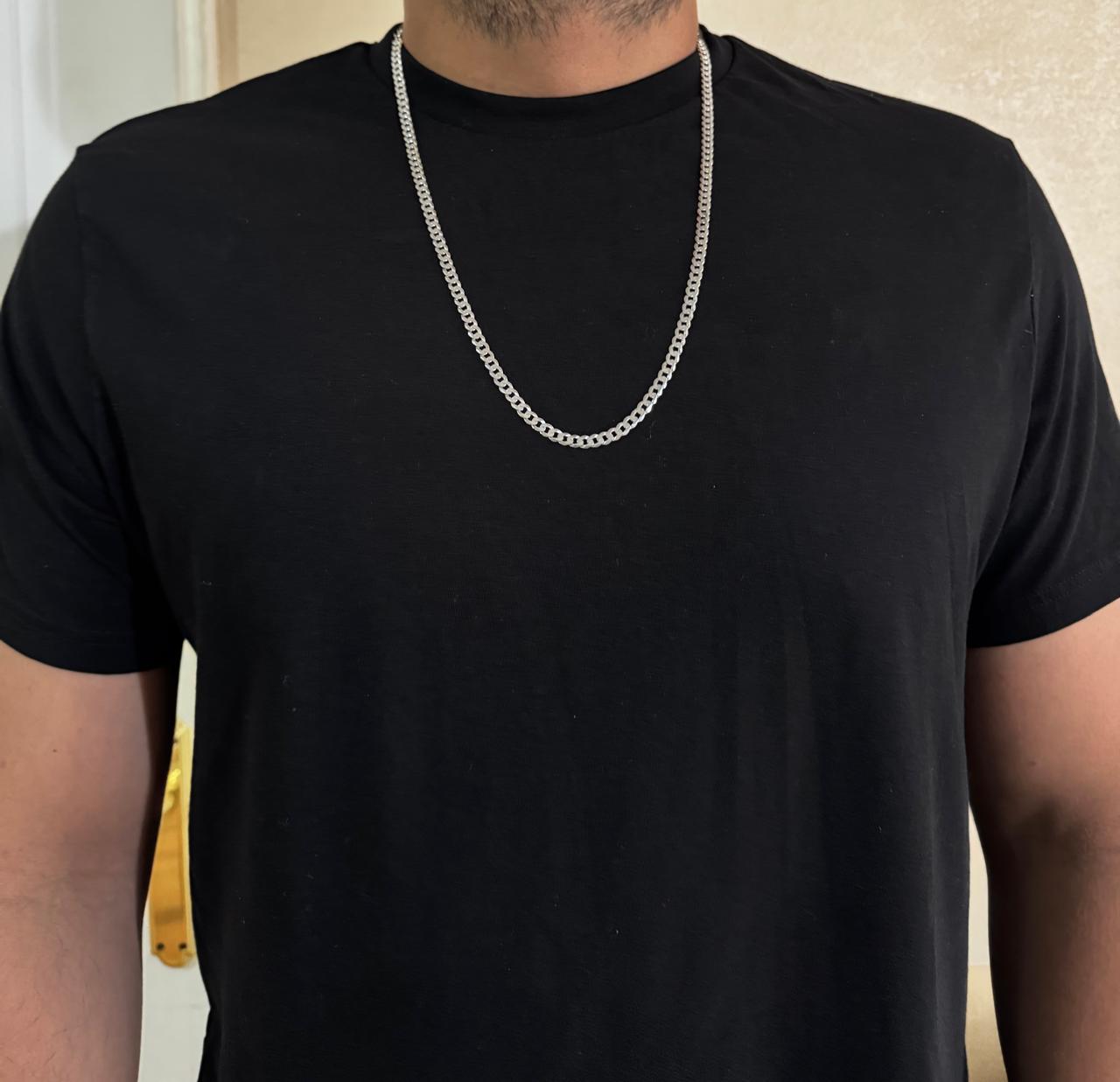 collar plata hombre