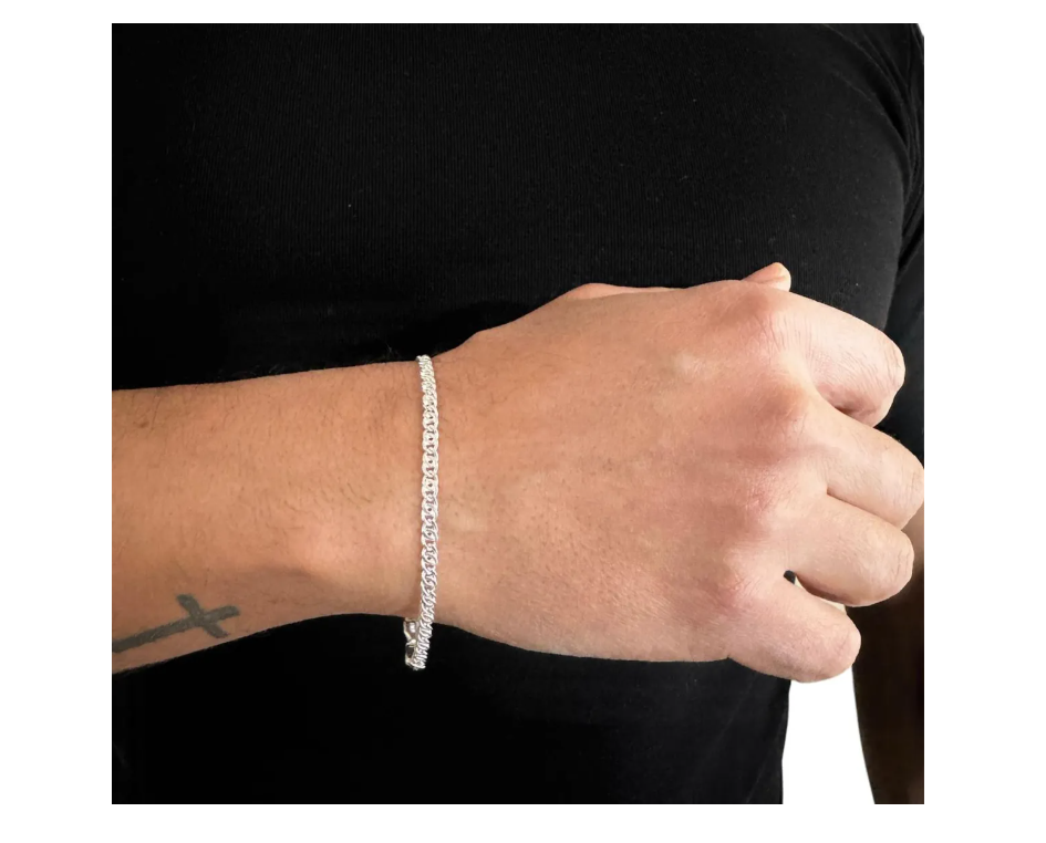 pulsera plata hombre