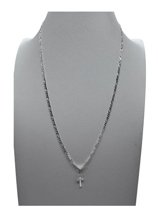 CADENA CARTIER 50CM CON CRUZ CHICA MUJER PLATA 925
