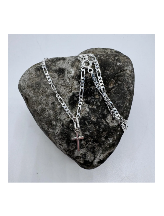 CADENA CARTIER 50CM CON CRUZ CHICA MUJER PLATA 925