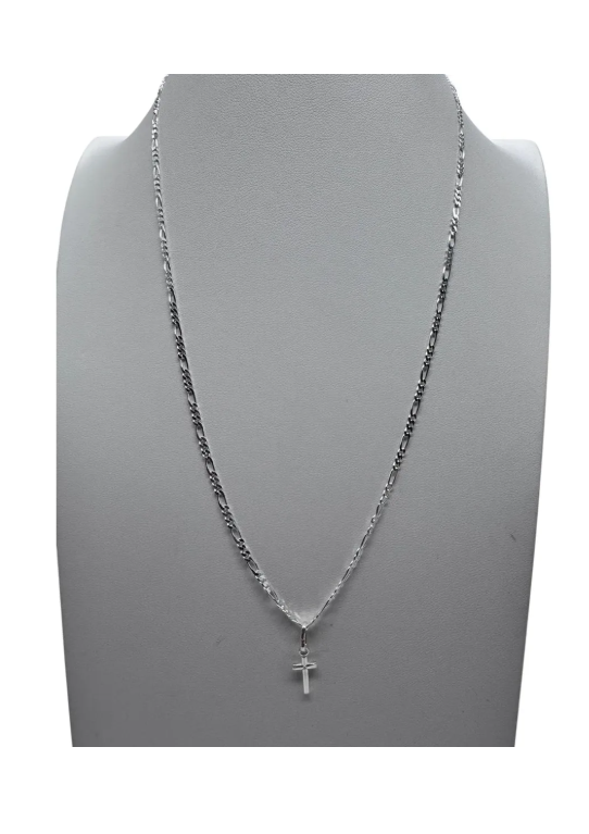 CADENA CARTIER 50CM CON CRUZ CHICA MUJER PLATA 925