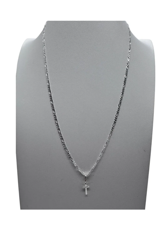 CADENA CARTIER 50CM CON CRUZ CHICA MUJER PLATA 925