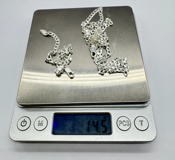 SET CADENA + PULSERA HOMBRE CONJUNTO GRUMET PLATA ITALIANA 925