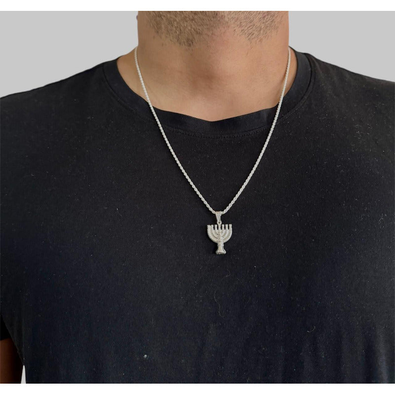 COLGANTE MENORA CON CADENA 60CM