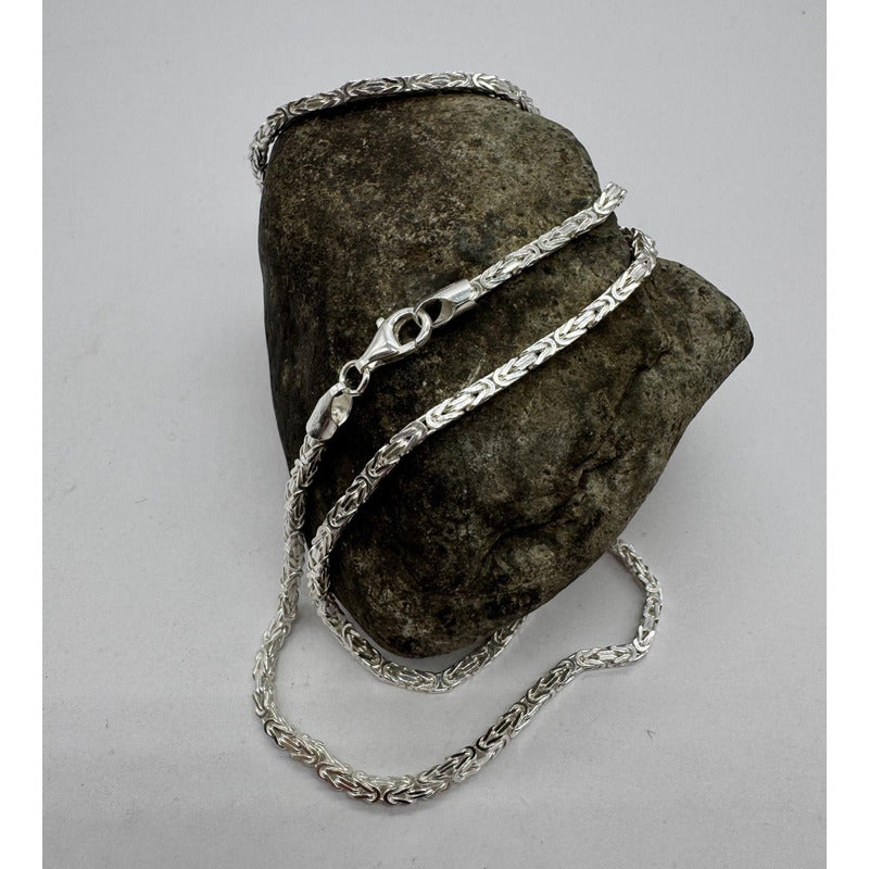 Cadena Camino al Inca en plata italiana 925, collar exclusivo de alta calidad para caballeros.