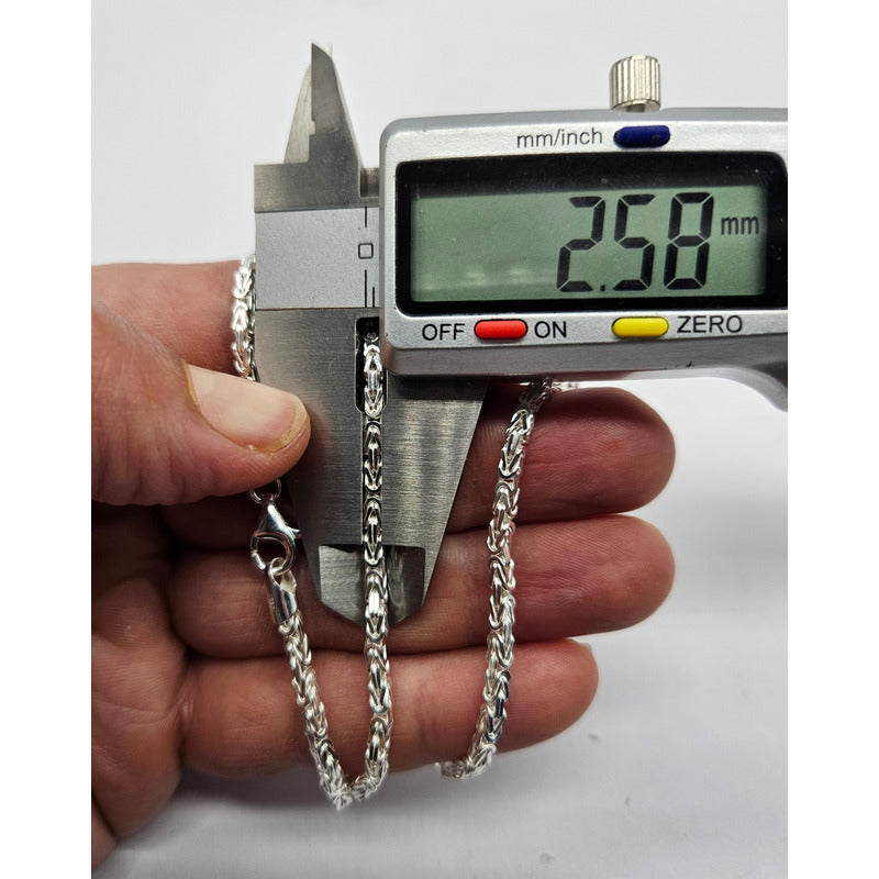 Cadena Camino al Inca plata italiana 925, collar exclusivo y duradero para hombre en Chile.