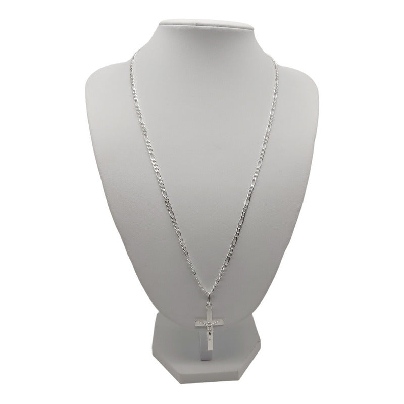 Cadena Cartier con cruz para hombre en plata italiana 925, joya elegante con envíos rápidos a todo Chile.