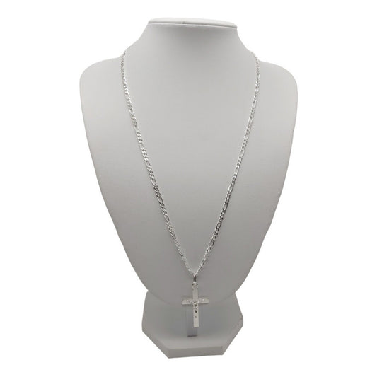 Cadena Cartier con cruz para hombre en plata italiana 925, joya elegante con envíos rápidos a todo Chile.