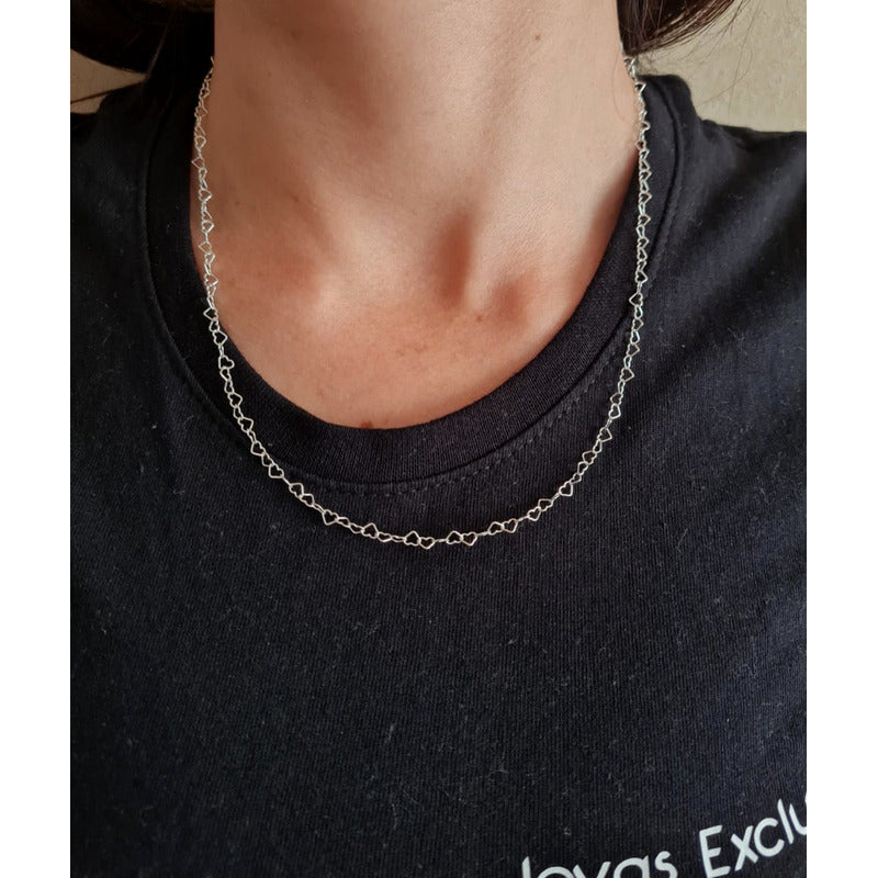 collar de corazones entrelazados en plata 925 diseno romantico