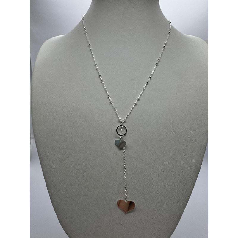 cadena corazones plata italiana 925 uso diario