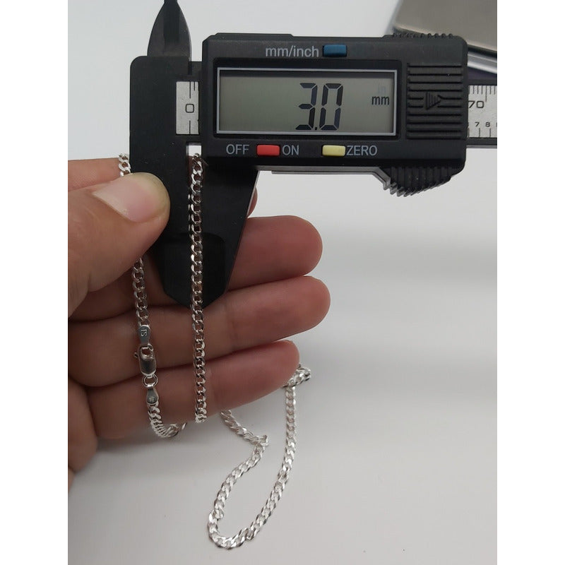 Cadena grumet de plata italiana 925 para caballero, joya elegante y atemporal.