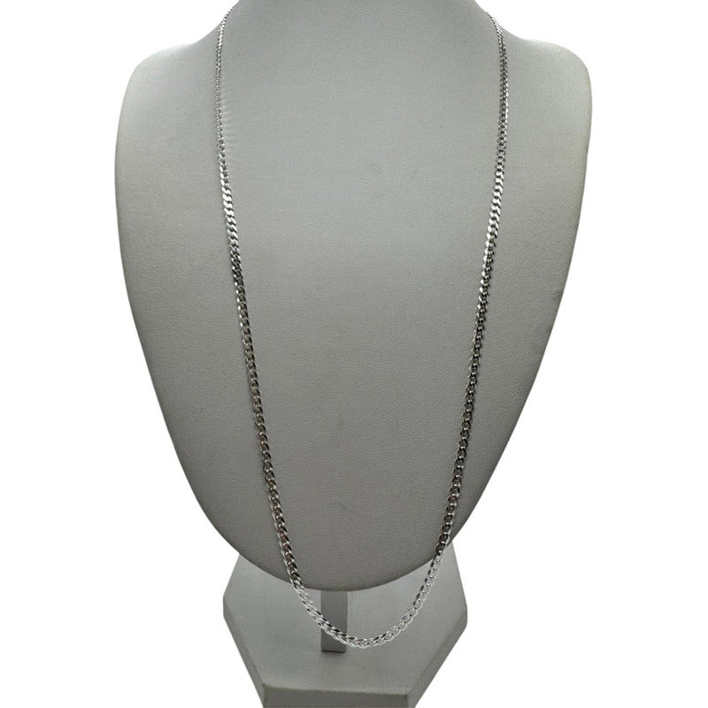 Cadena grumet plata italiana 925, joya masculina moderna y elegante para caballero chileno.