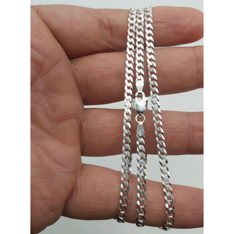 Cadena grumet plata ley 925, diseño moderno, fuerte y sofisticado.