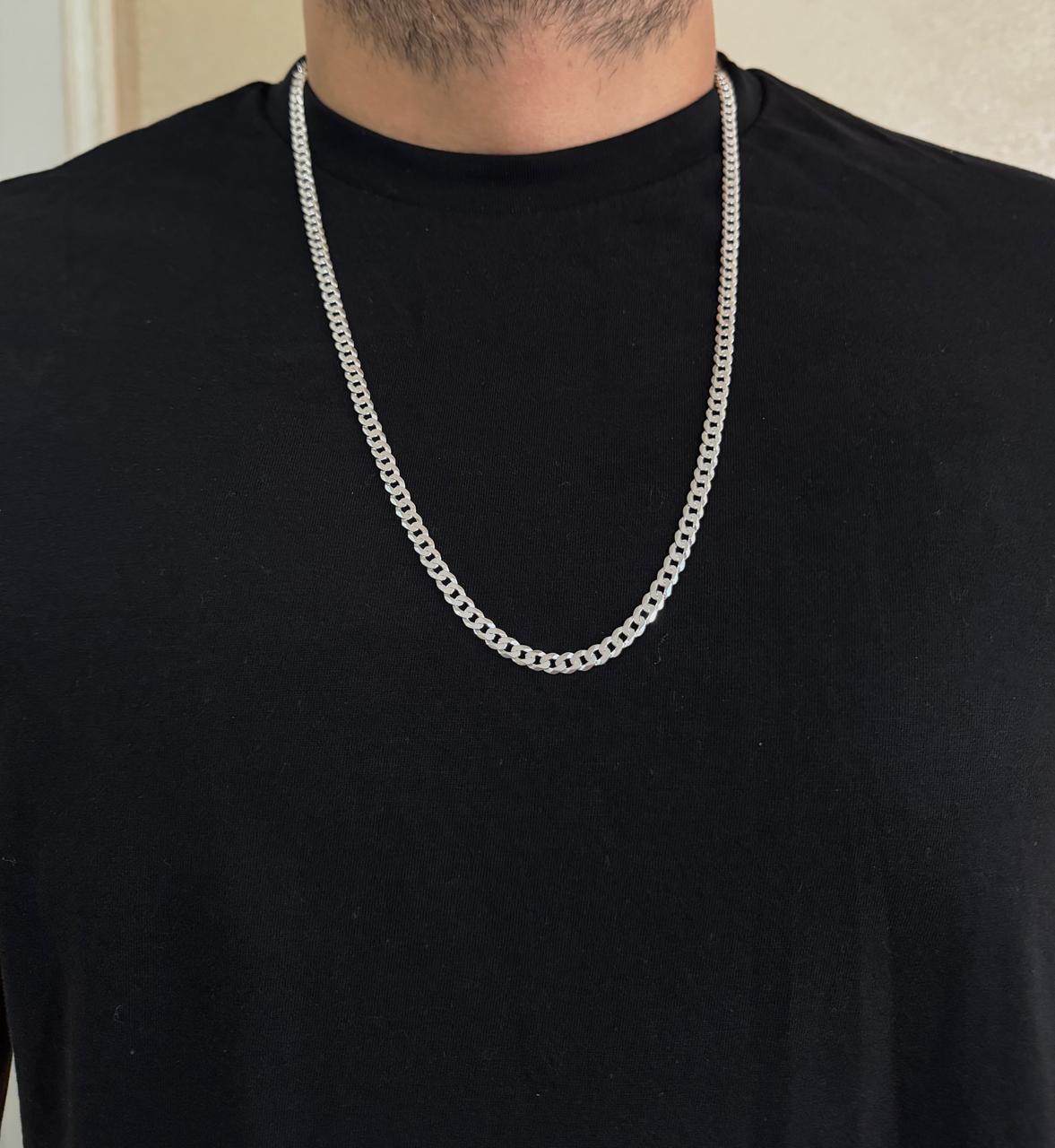Cadena grumet plata italiana 925, joya masculina premium.