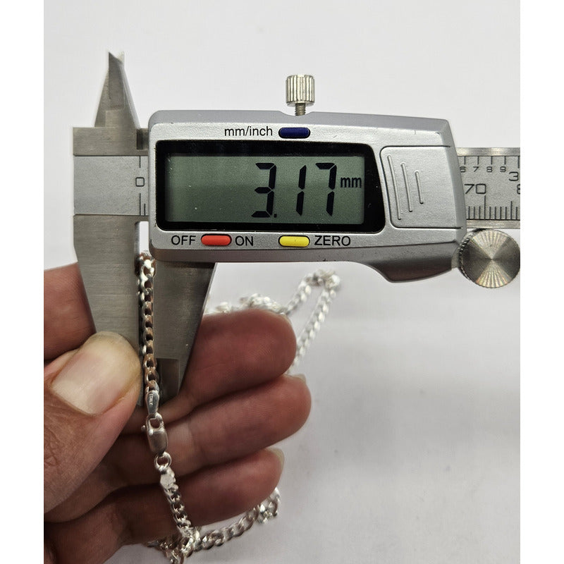 Cadena grumet plata italiana 925, joya clásica y elegante para hombres en Chile.