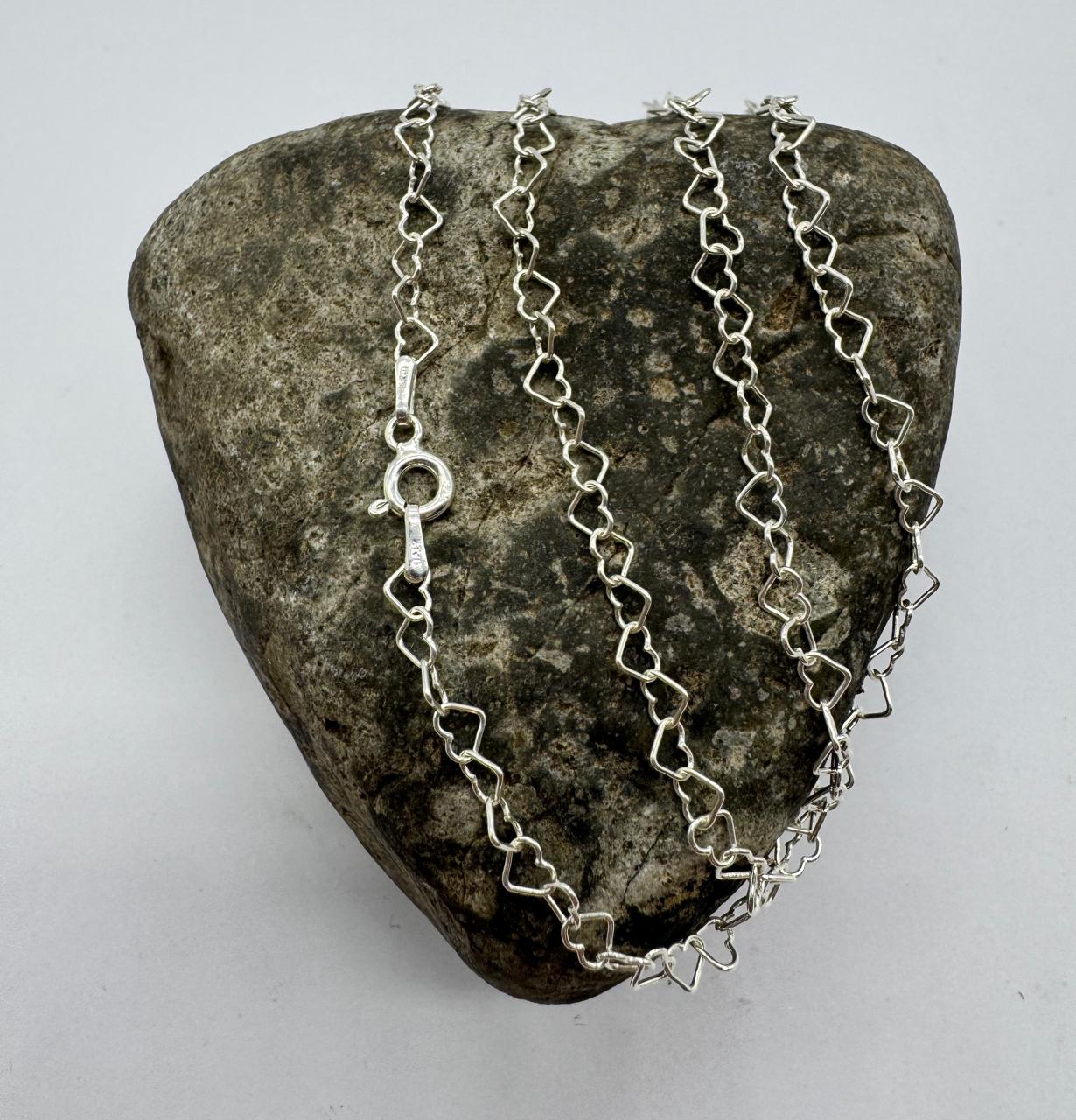 cadena mujer corazones entrelazados plata italiana 925 original