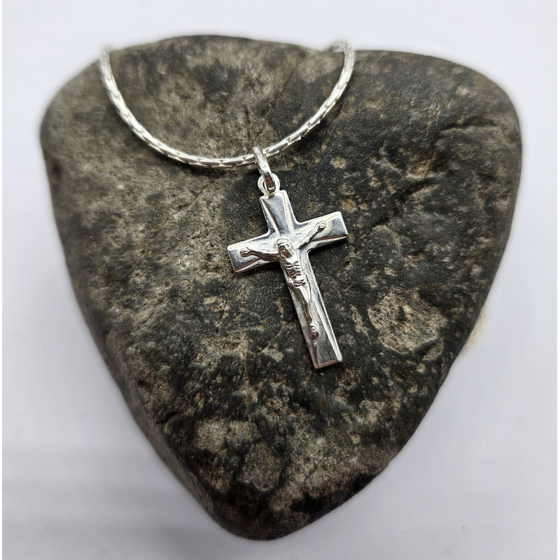 cadena cruz plata italiana 925 estilo clasico